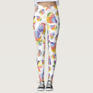 Legging Outono Verão Indiano Com Folhas Coloridas