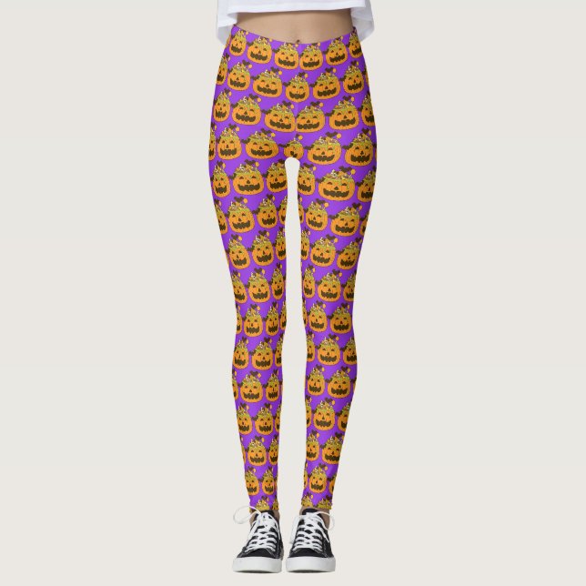 Legging Outubro Spooky Halloween Candy Pumpkin (Frente)