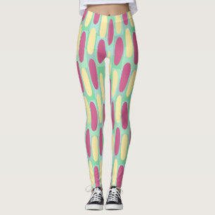 Legging Ovais Amarelos e Rosa