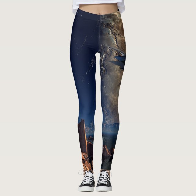 Legging OVNI- Mundo Externo- Paisagem SciFi (Frente)