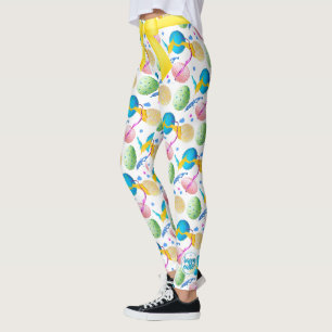 Legging Ovos da páscoa e respingo coloridos da pintura