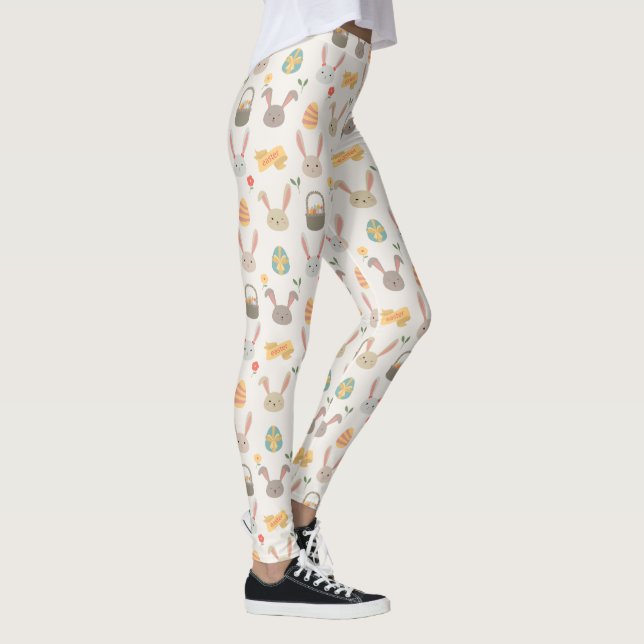 Legging Ovos e caneleiras simples da páscoa | dos coelhos (Direita)