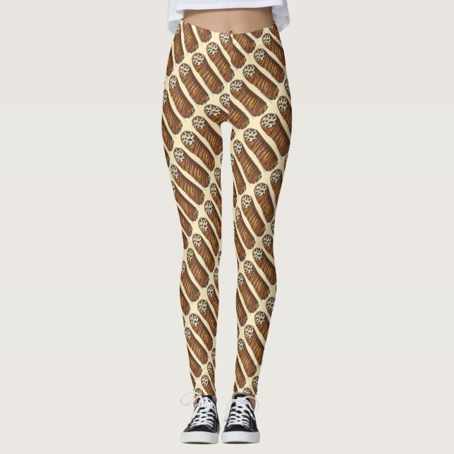 Legging Padaria italiana Chocolate Chip Cannoli Comida (Frente)