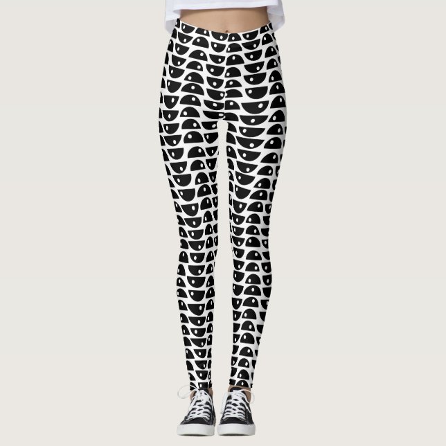 Legging Padrão 220816 - Preto em branco (Frente)
