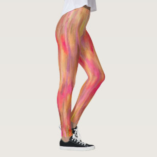 Legging Padrão Abstratado de Arte Botânica