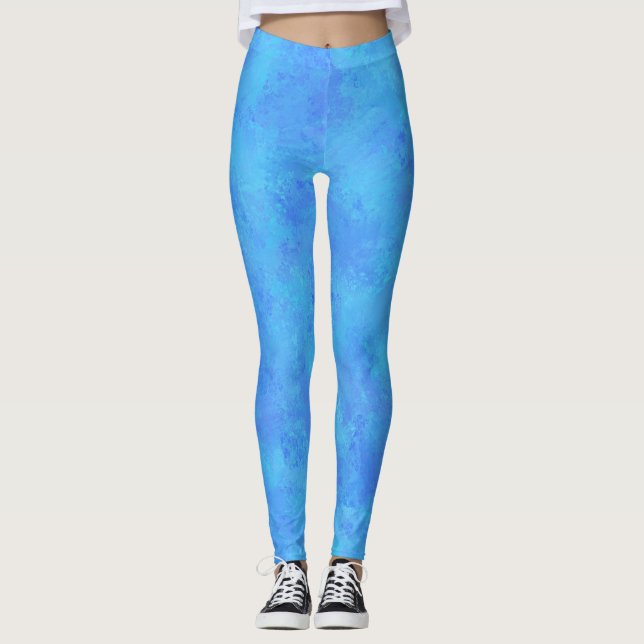 Legging Padrão Abstrato Azul (Frente)