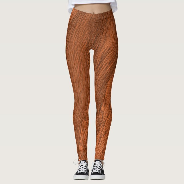 Legging Padrão abstrato de Siena Queimada (avermelhado-esc (Frente)