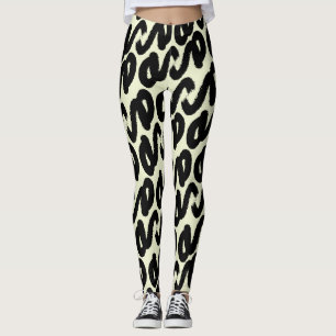 Legging Padrão abstrato elegante preto e branco