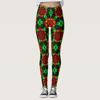 Legging Padrão Abstrato Floral Moderno Boho Elegante #504