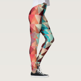Legging padrão abstrato | Formas de triângulo coloridas