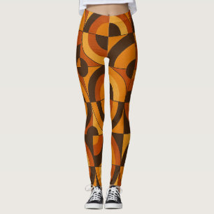 Legging Padrão Abstrato Geométrico Modernista de Meados do