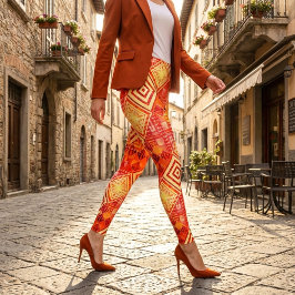 Legging Padrão Abstrato Geométrico Moderno