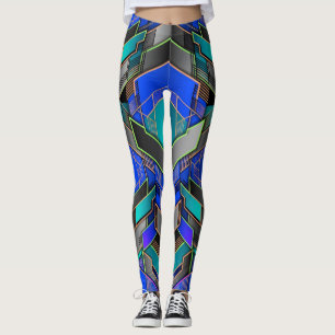 Legging Padrão Abstrato Geométrico Prisma Neon