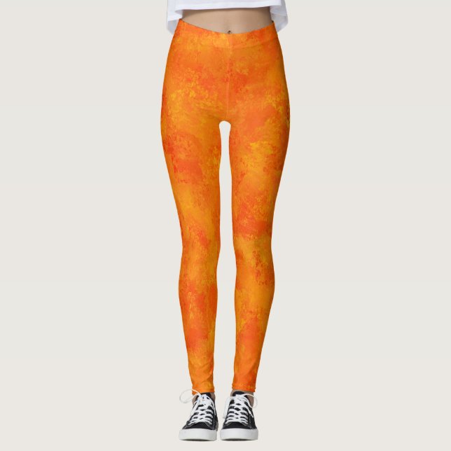Legging Padrão Abstrato Laranja (Frente)