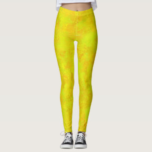 Legging Padrão Abstrato Laranja Amarelo Verde