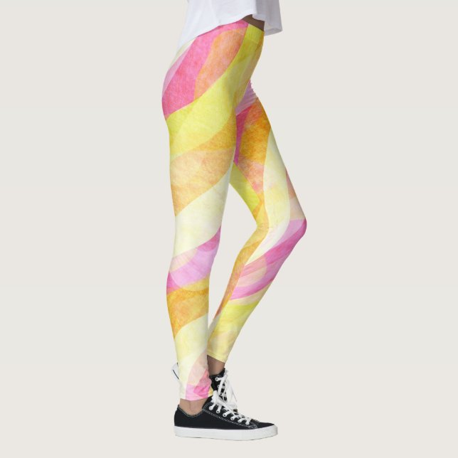 Legging Padrão Abstrato Ondulado Vibrante (Direita)