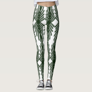 Legging Padrão Abstrato Personalizado de Árvore de Pinheir