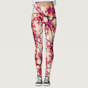 Legging Padrão abstrato Red Floral Sem Costura