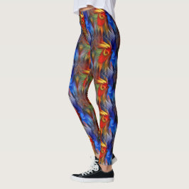 Legging Padrão abstrato Vermelho Azul Amarelo E Verde