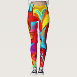 Legging Padrão Abstrato Vívido Colorido