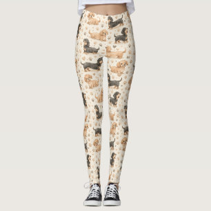 Legging Padrão Adorável de Aquarela de Cachorrinho (1)