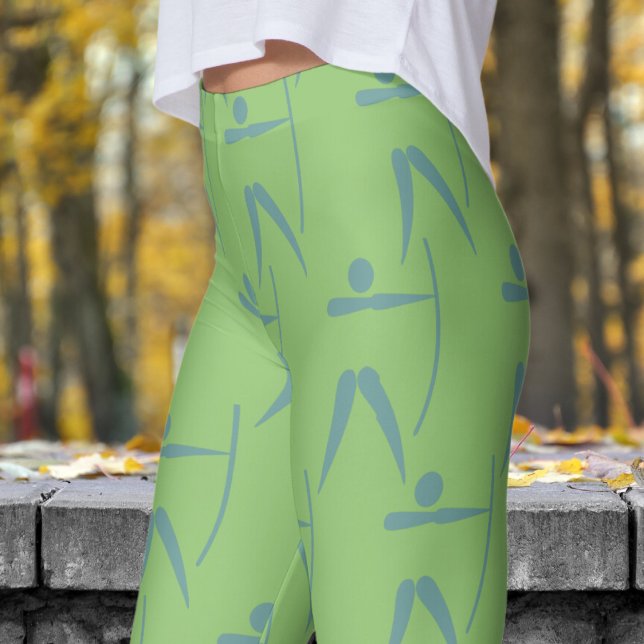 Legging Padrão Adorável de Arquiteto de Mulheres Verdes de (Womens Archery on Pistachio Green Leggings)