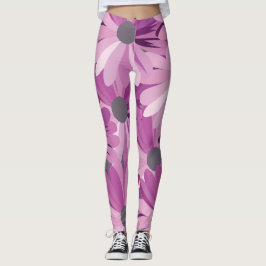 Legging Padrão Africano da Flor Roxo