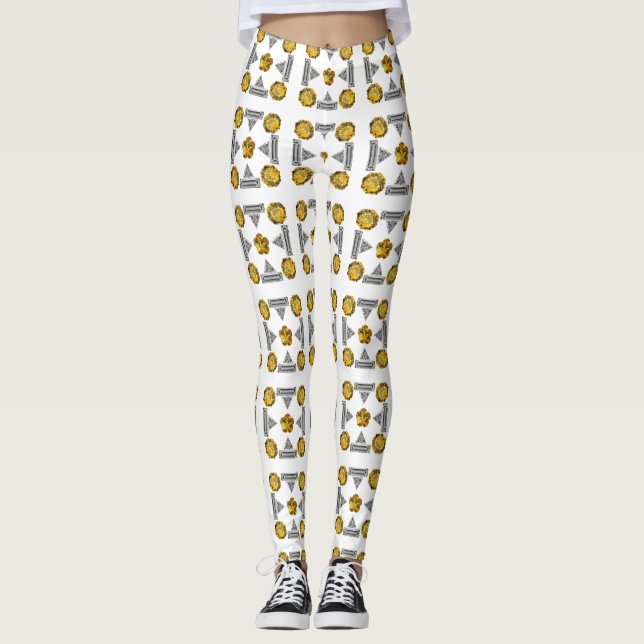 Legging Padrão amarelo (Frente)