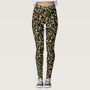 Legging Padrão Amarelo Preto da Camo Digital