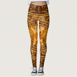 Legging Padrão Antiquado De Gemstone Italiano Decorativo