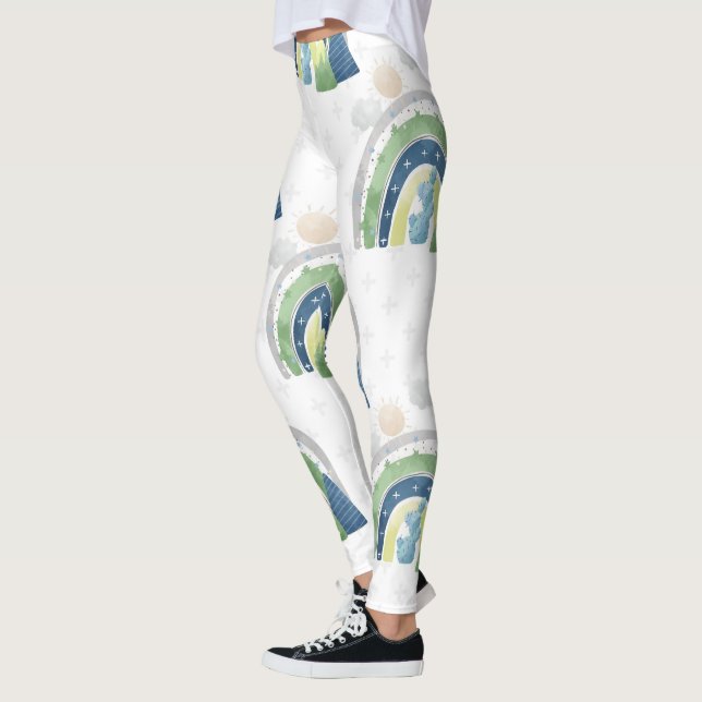 Legging Padrão arco-íris de aquarela (Esquerda)