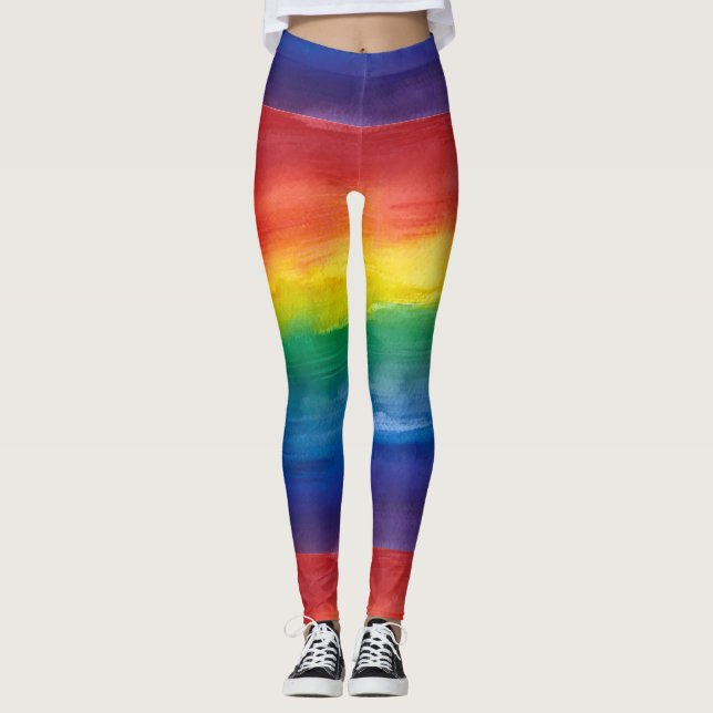 Legging Padrão arco-íris do orgulho LGBT (Frente)