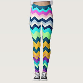 Legging Padrão Arco-Íris Zig-zagging pastel