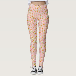 Legging Padrão Assustador Sem Costura Rosa Pastel de Hallo