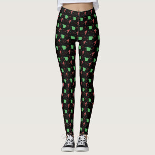 Legging Padrão Atômico Retroativo em preto