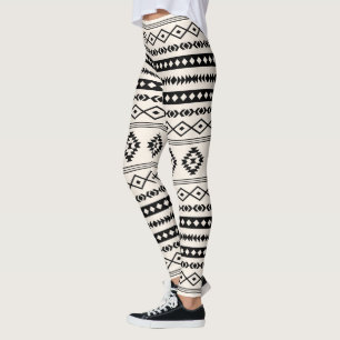 Legging Padrão Aztec Black on Cream Mixed Motifs