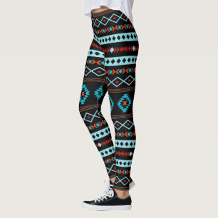 Legging Padrão Aztec Blues Reds Black Mixes