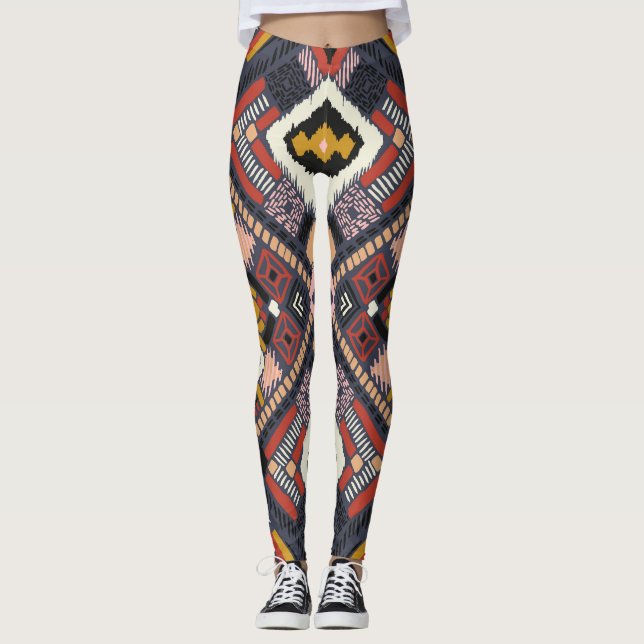 Legging Padrão Aztec do Chevron Africano Tribal (Frente)