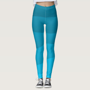 Legging Padrão azul das ondas do mar