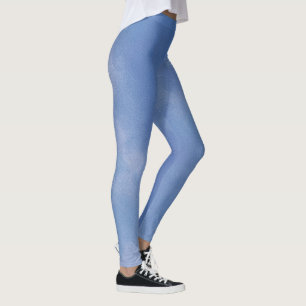Legging Padrão Azul do Vista com Aquarela