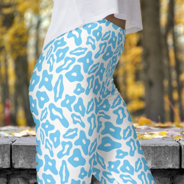 Legging Padrão azul e branco da tendência (Trendy Blue and White Pattern Leggings)