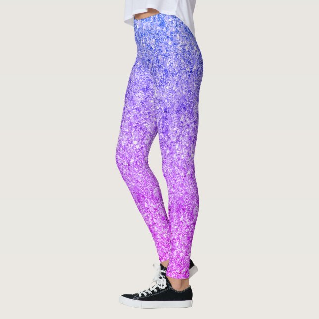 Legging Padrão Azul E Cor De Rosa (Esquerda)