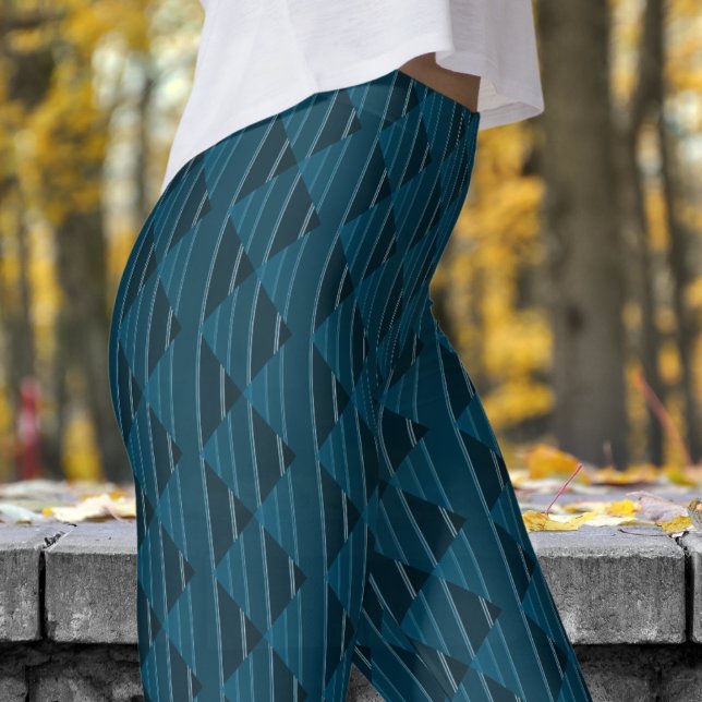 Legging Padrão Azul Escuro Mosto (Modish Dark Blue Pattern Leggings)