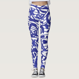 Legging Padrão azul Grande Dane Silhouette