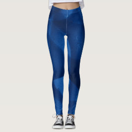Legging Padrão Azul Médio a Escuro