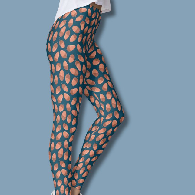 Legging padrão Blue Acorn (Acorn pattern leggings)