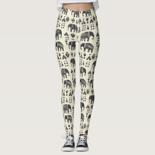 Legging Padrão Boho Elefante Tribal (1)