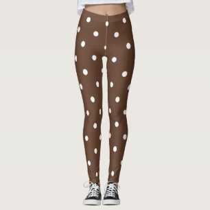Legging Padrão Bolinhas pequeno: Marrom