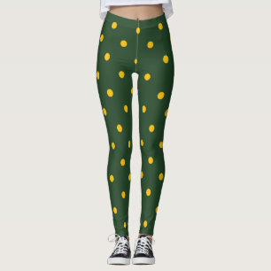 Legging Padrão Bolinhas pequeno: Verde & Amarelo