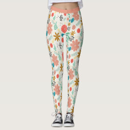Legging Padrão bonito da ventoinha Floral Design Yoga
